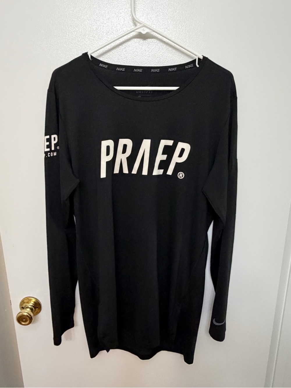Nike Black Long Sleeve PRAEP Logo Shirt